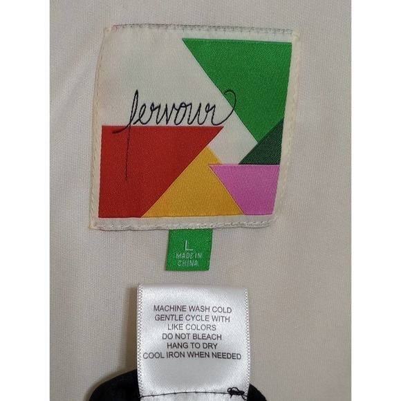 Classy FERVOUR Black Red Ivory Party Dress w pearl buttons - Picture 6 of 9